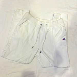 Champion white sweatpants, size medium